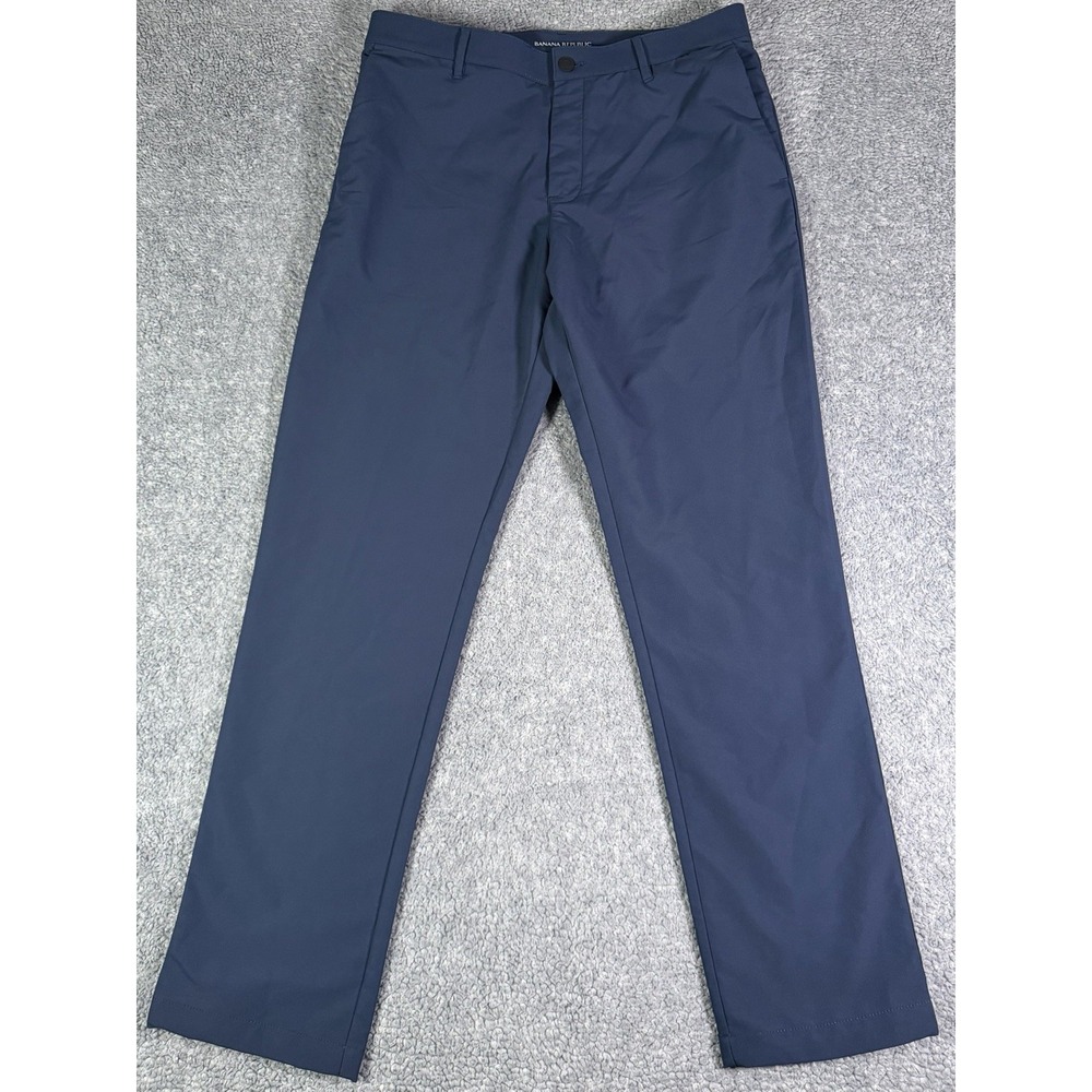 Banana Republic Pants Mens 34x32 Blue Performance Stretch Travel Golf Zip Pocket